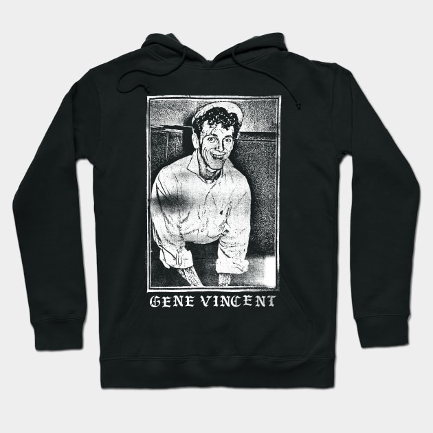 Gene Vincent // Rockabilly Faded Style Fan Design Hoodie by DankFutura